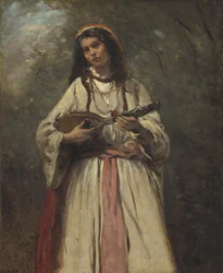 Zigeunermeisje met mandoline, ca. 1870